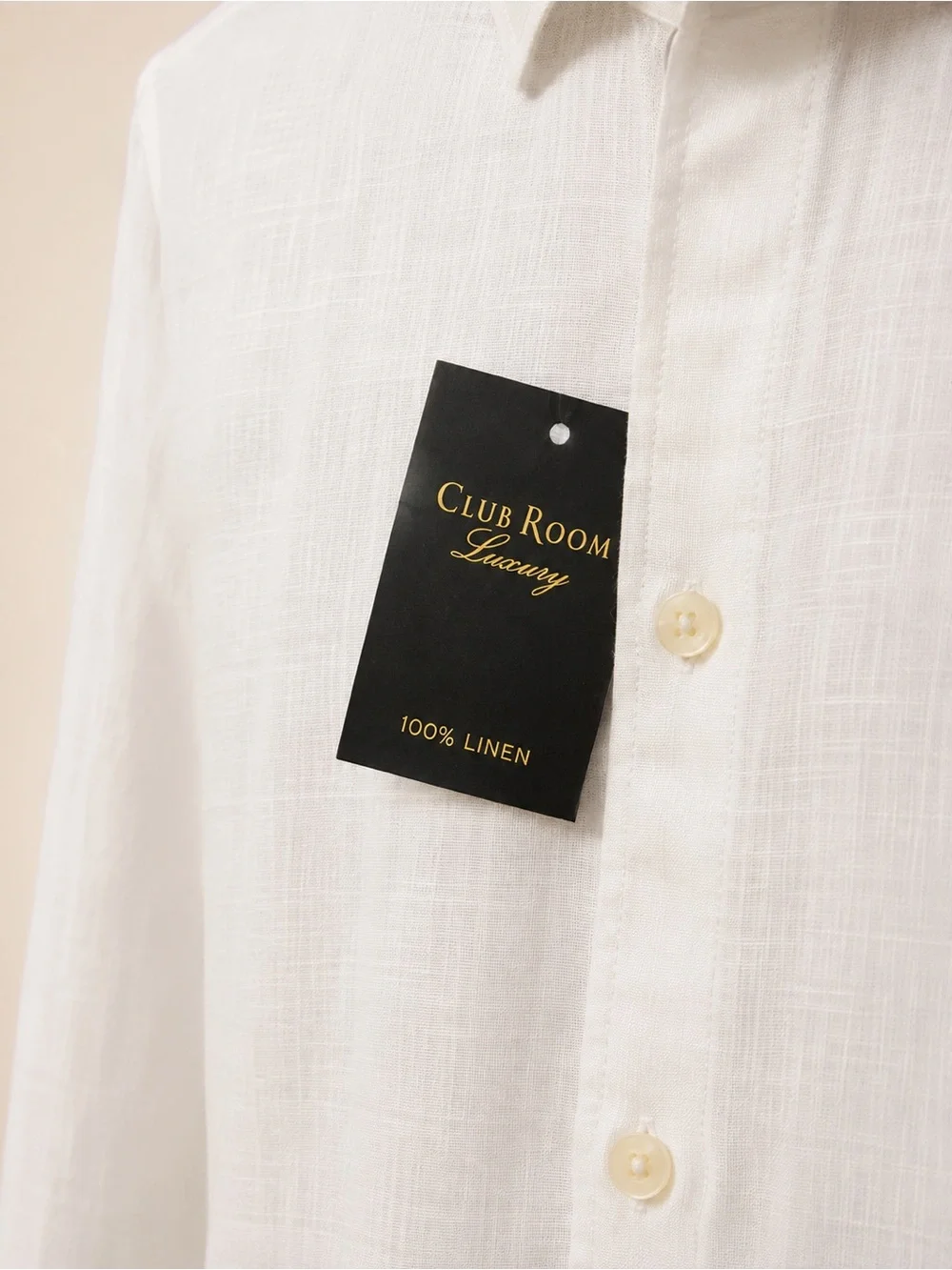Club Room Luxury 100% Linen White Long Sleeve Shirt – Men’s XXL